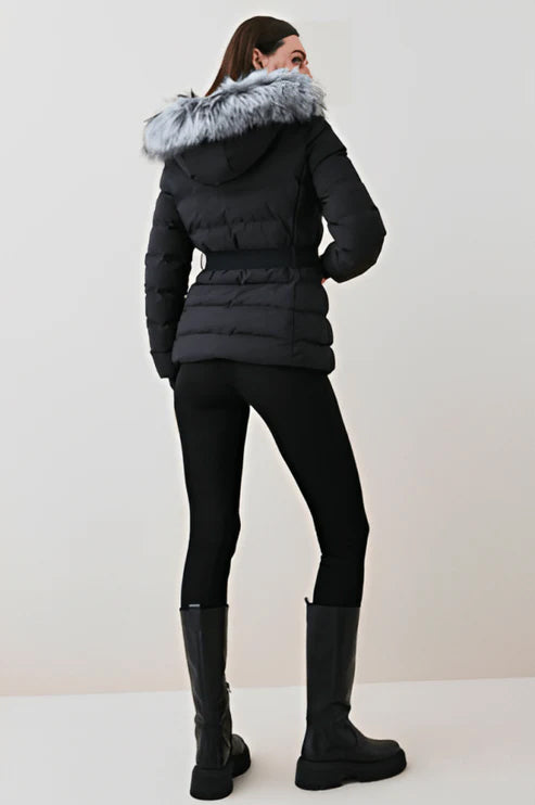 Faux fur puffer jacket for women
