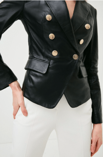 Onyx Royale Leather Blazer