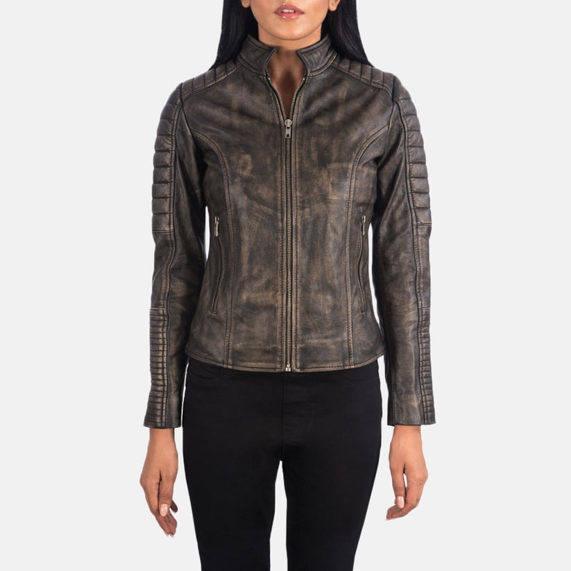 Retro Leather Jacket For Women