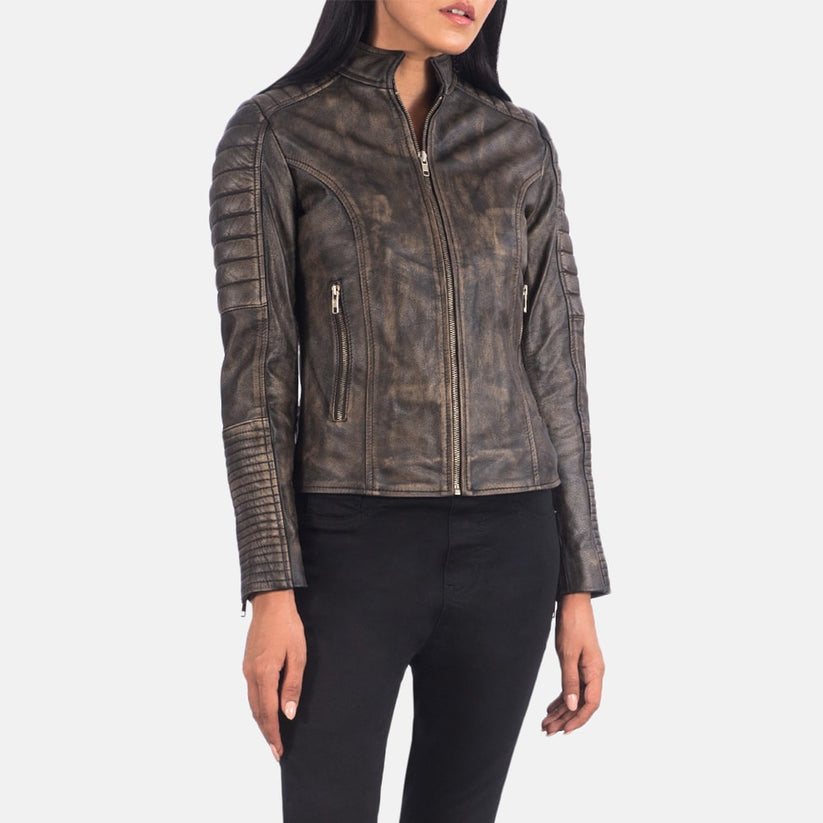 Retro Leather Jacket For Women