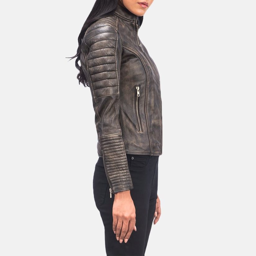 Retro Leather Jacket For Women