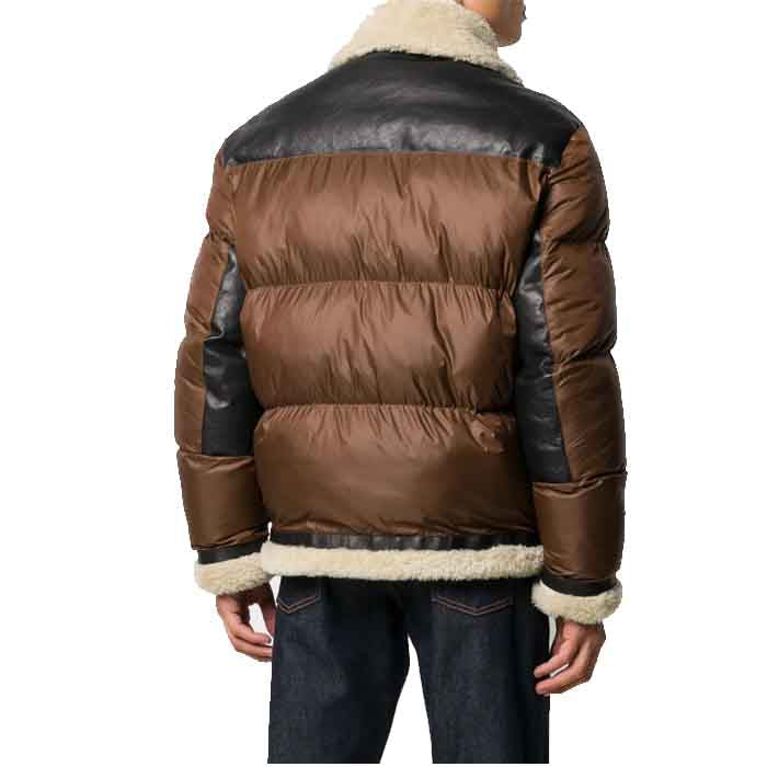 Zip-Up Leather Winter Coat