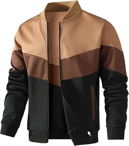 Color Block Varsity Jacket for Men