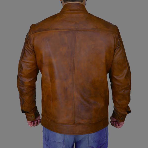 Men’s Distressed Brown Leather Jacket