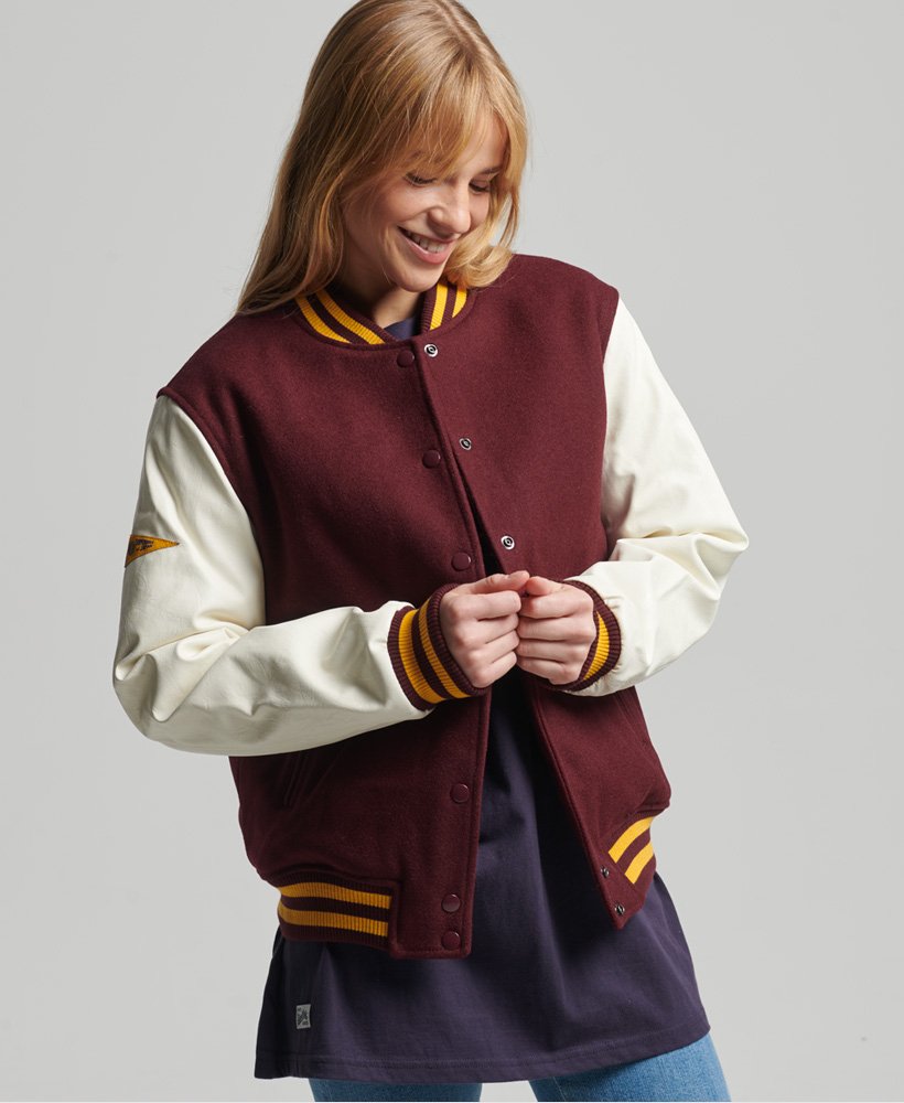 College-style Leather Jacket Women