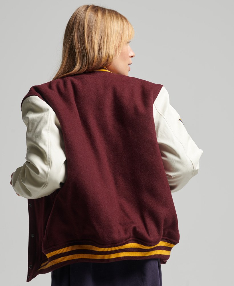College-style Leather Jacket Women