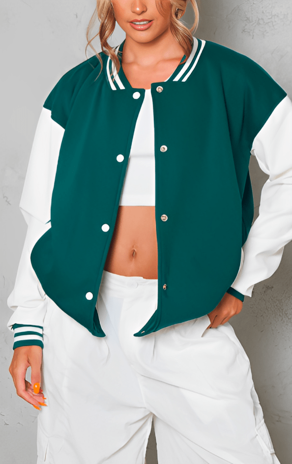 Women's Bomber Green Jacket