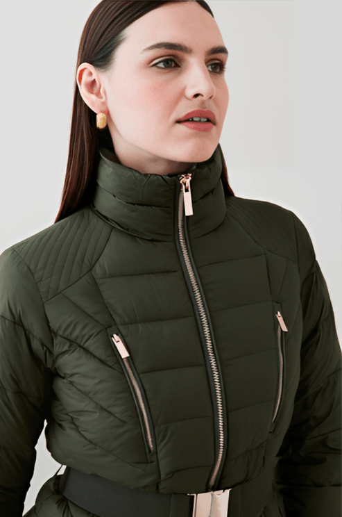 Khaki green puffer coat