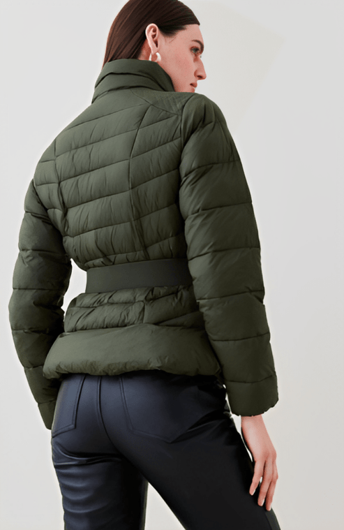 Khaki green puffer coat