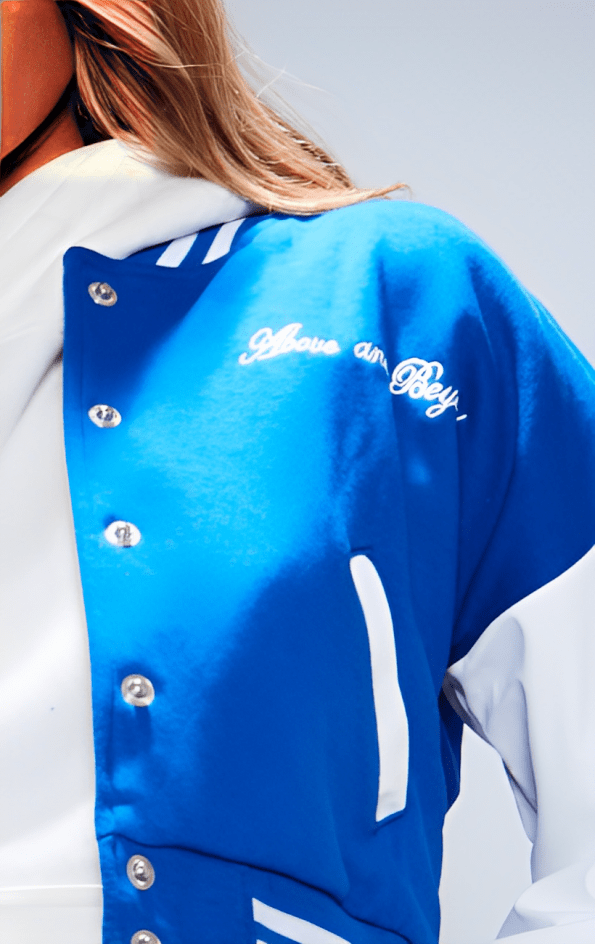 Blue Cropped Coat for Women