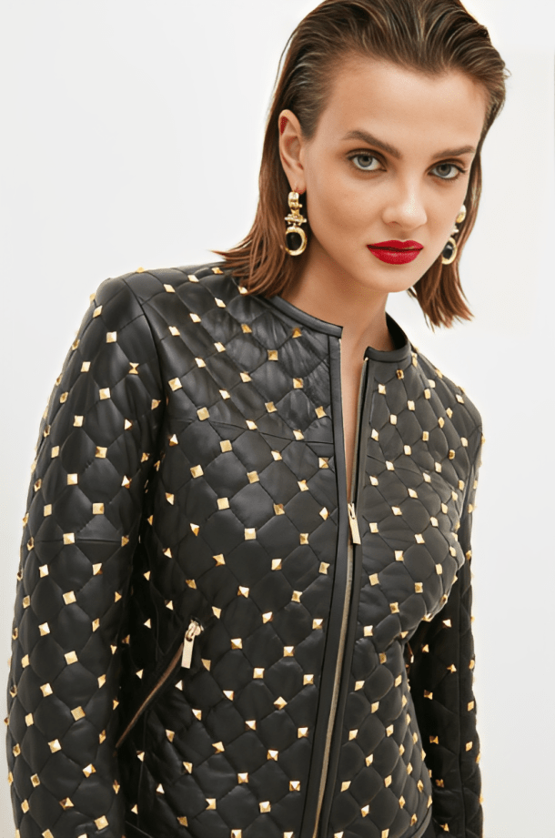 Quilted Leather Jacket for Women