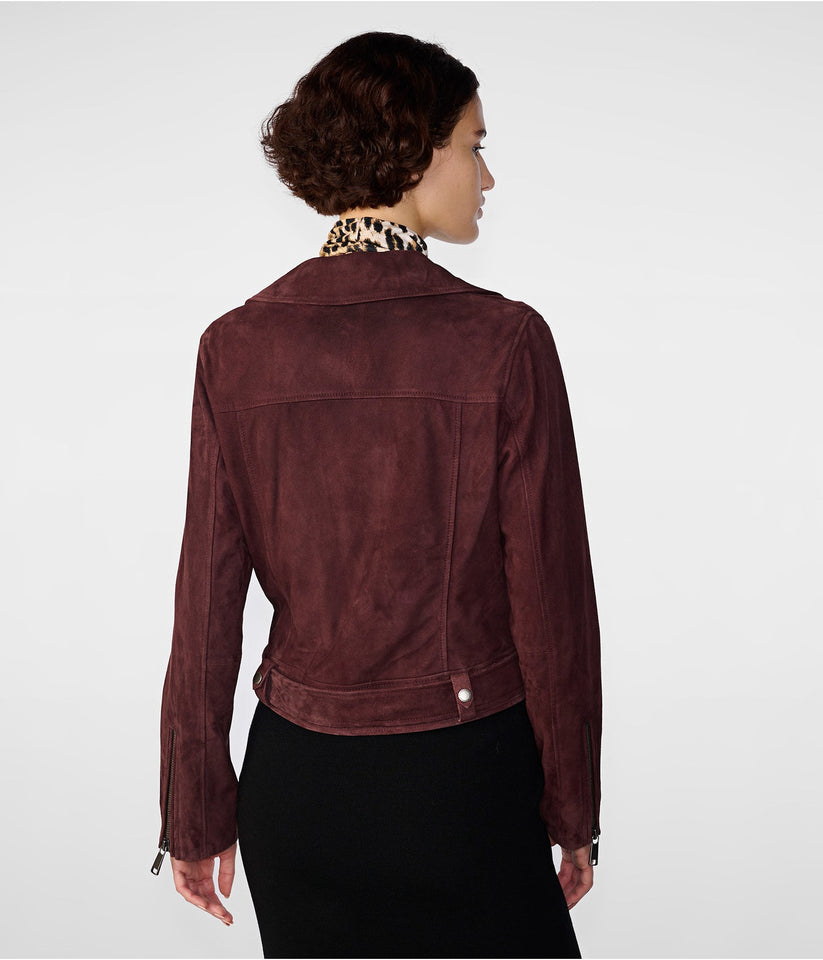 Maroon Suede Leather Jacket
