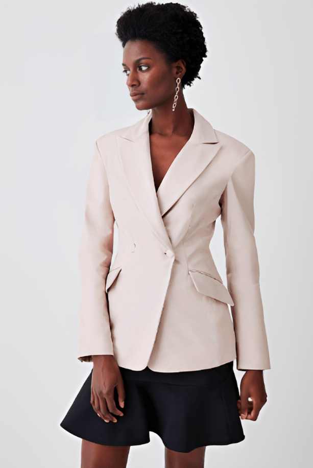 Sable Sculpt Leather Blazer