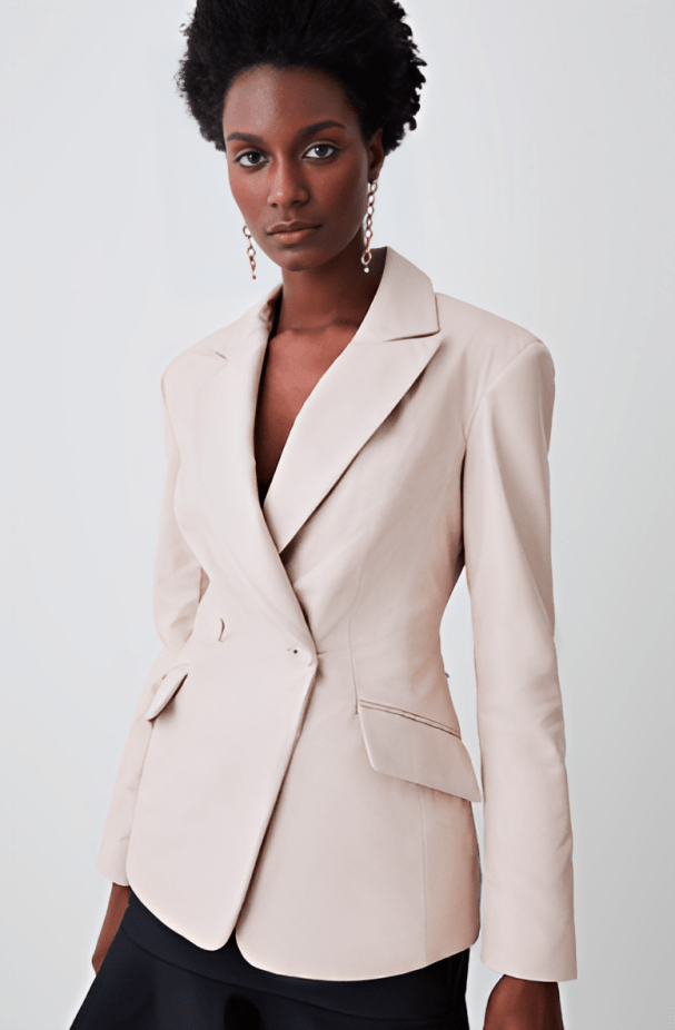 Sable Sculpt Leather Blazer