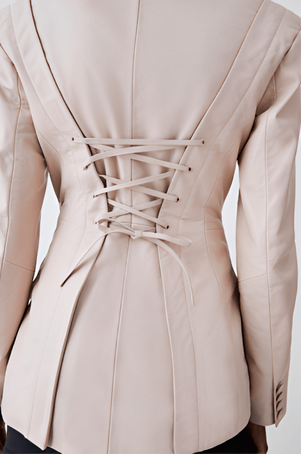 Sable Sculpt Leather Blazer