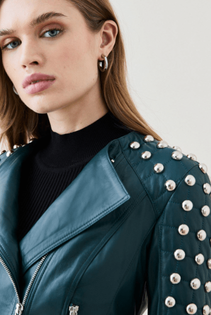Jade Leather Biker Jacket