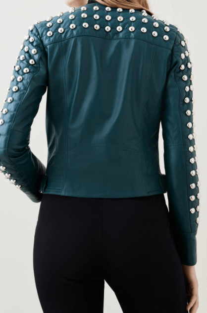Jade Leather Biker Jacket