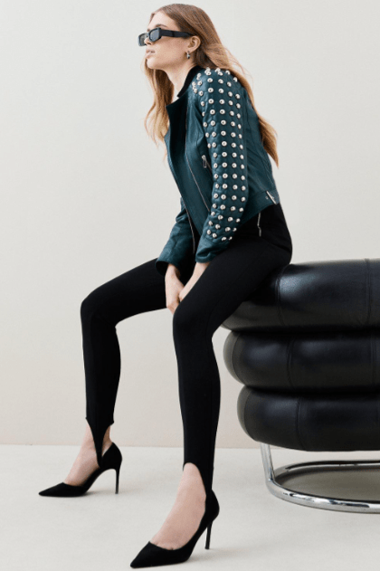 Jade Leather Biker Jacket