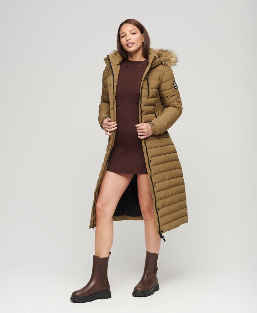 Brown Parka With Hood For Women
