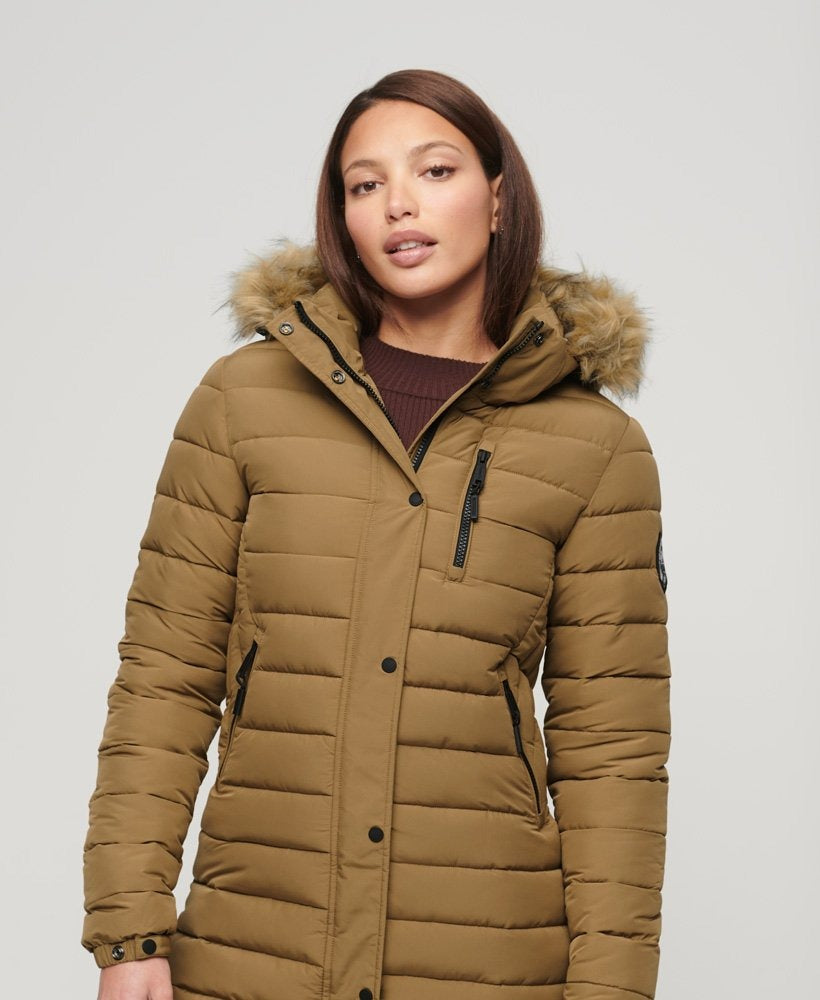 Brown Parka With Hood For Women