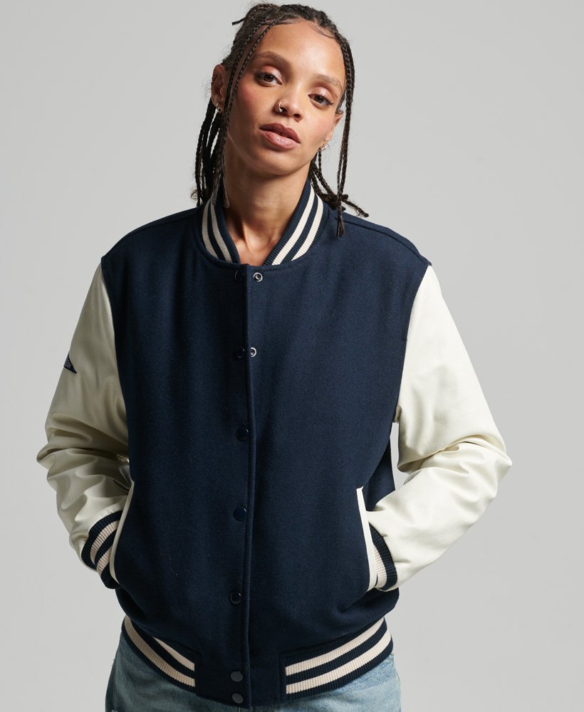 Black And White Varsity Jacket Women