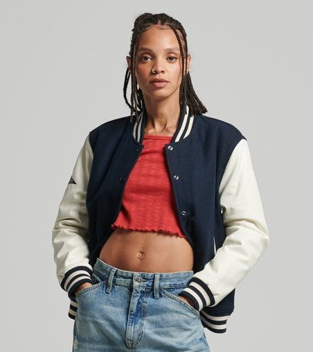 Black And White Varsity Jacket Women