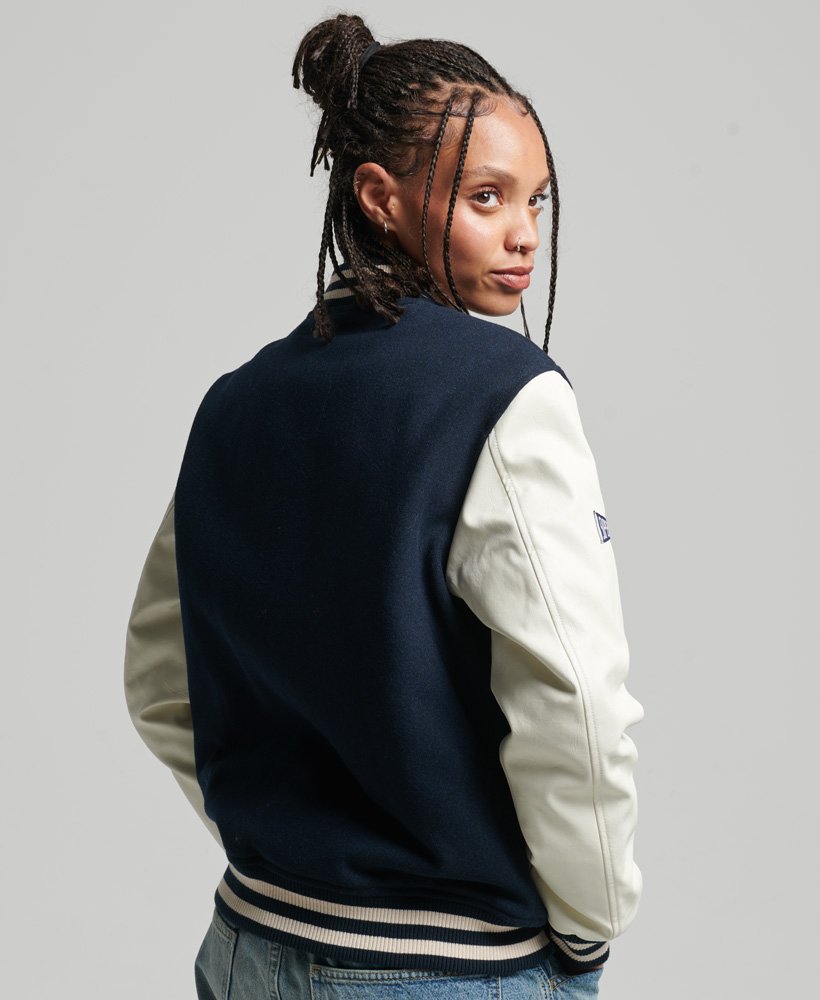 Black And White Varsity Jacket Women
