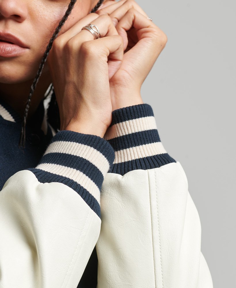 Black And White Varsity Jacket Women