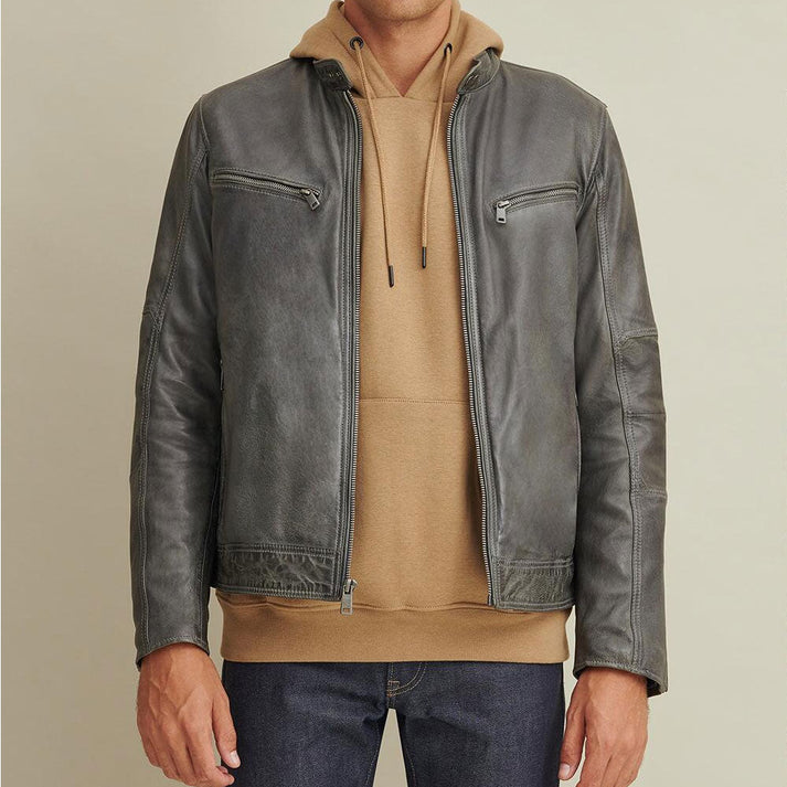 Green Leather Motorcycle Jacket