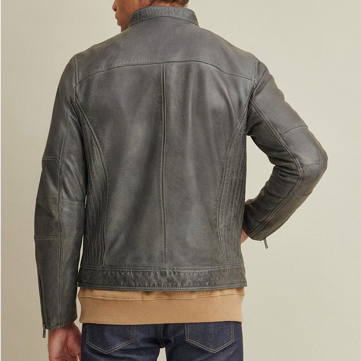 Green Leather Motorcycle Jacket