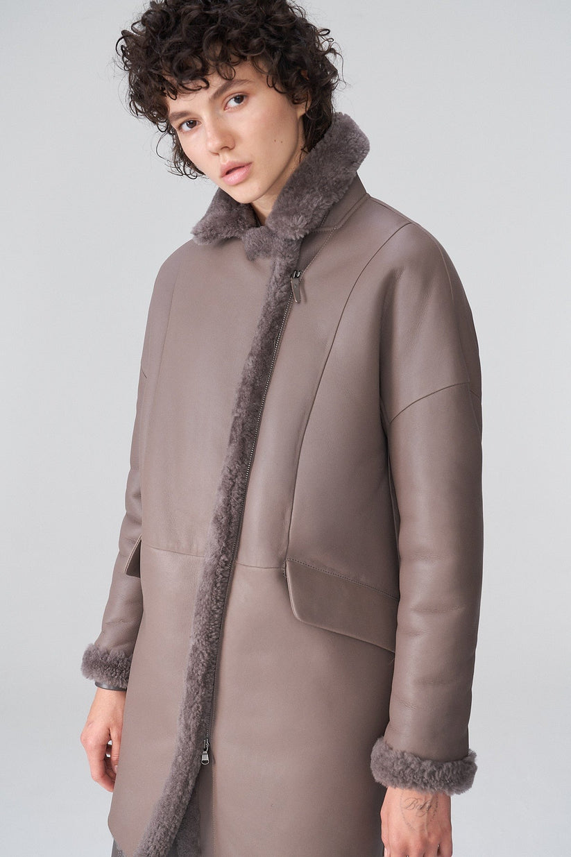 Shearling-lined Bomber Jacket