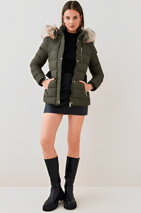 Women’s insulated khaki puffer