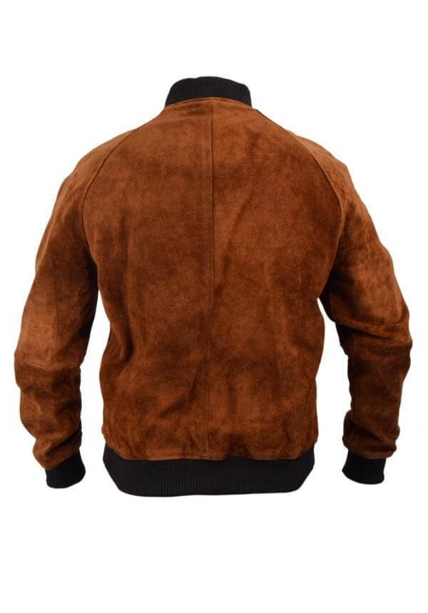 brown suede bomber jacket for men