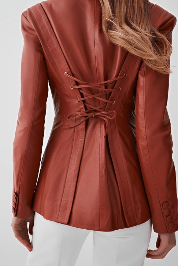 Sable Sculpt Leather Blazer