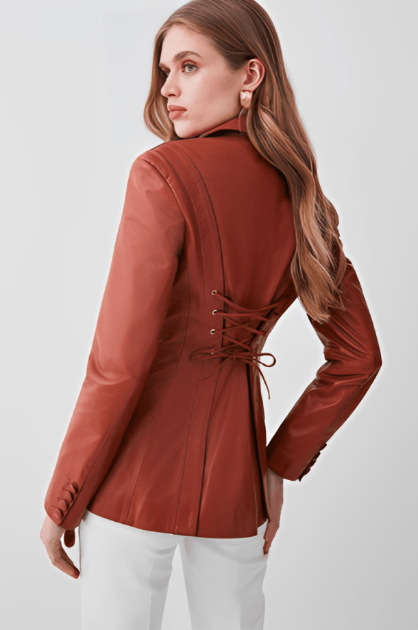 Sable Sculpt Leather Blazer