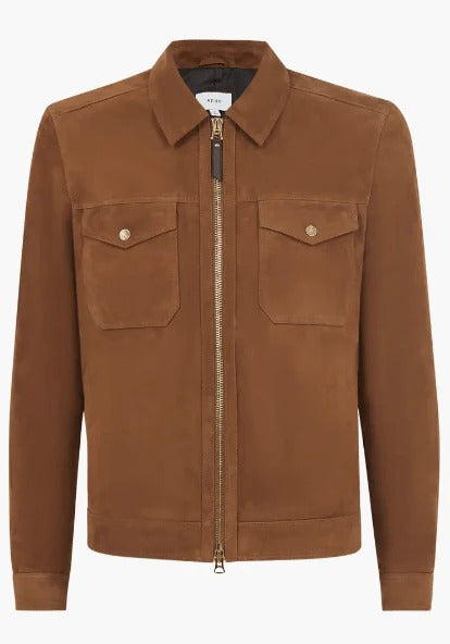 Brown Suede Trucker Jacket