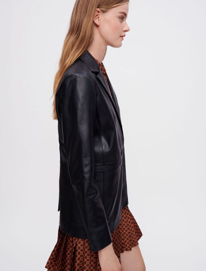 Onyx Icon Leather Blazer
