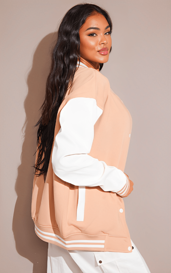 College-Style Leather Bomber