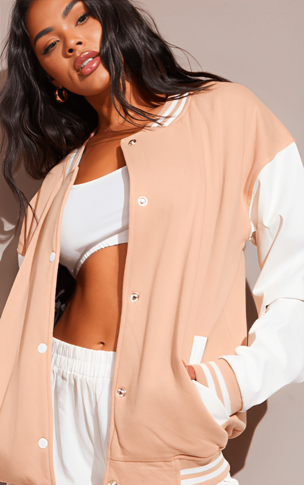 College-Style Leather Bomber