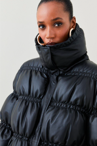 Sleek padded leather jacket
