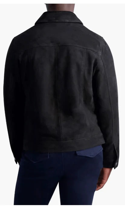 Black Suede Trucker Jacket
