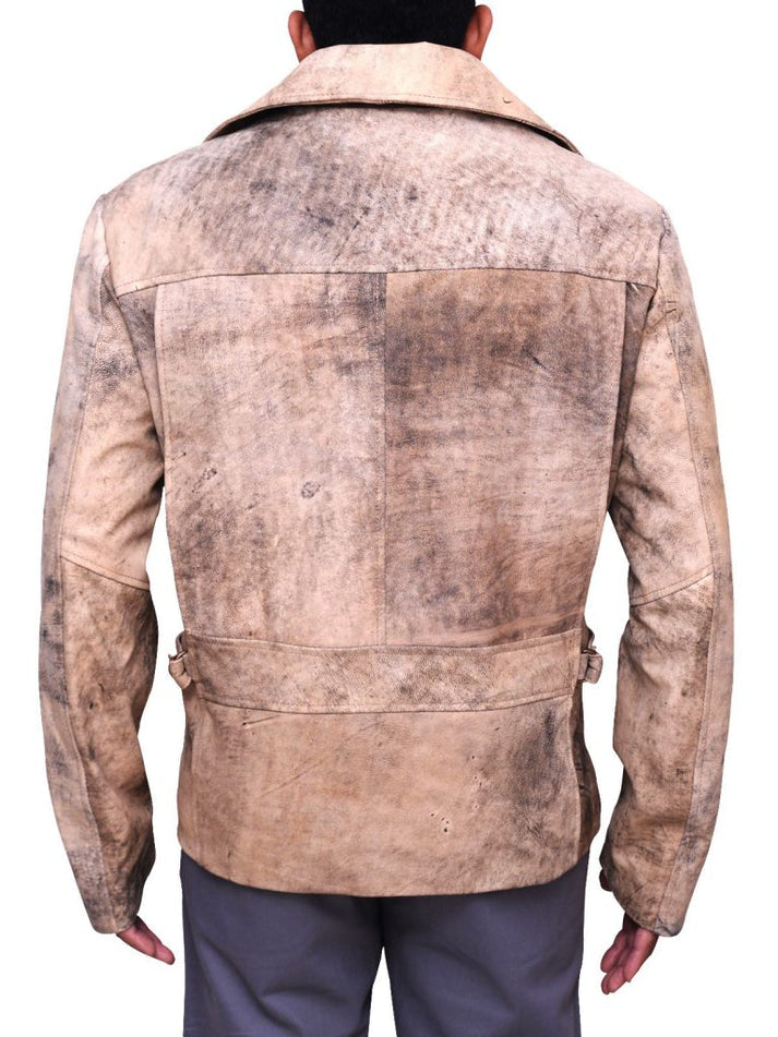 Men’s Distressed Leather Biker Jacket