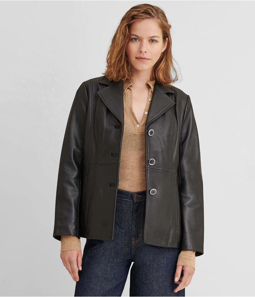 Onyx Essential Leather Blazer