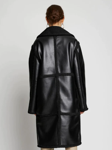 Black Leather Trench Coat Women