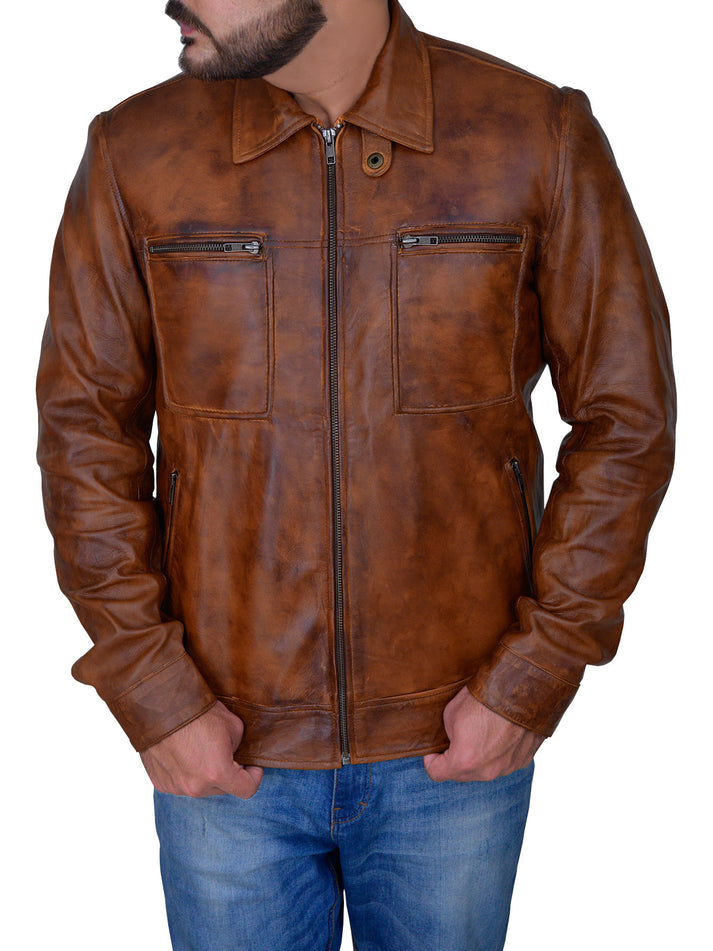 Vintage Leather Jacket for Men