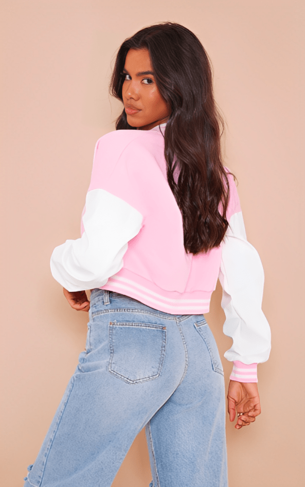 Women’s Pink Letterman Jacket