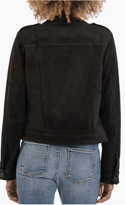 Black Suede Harrington Jacket