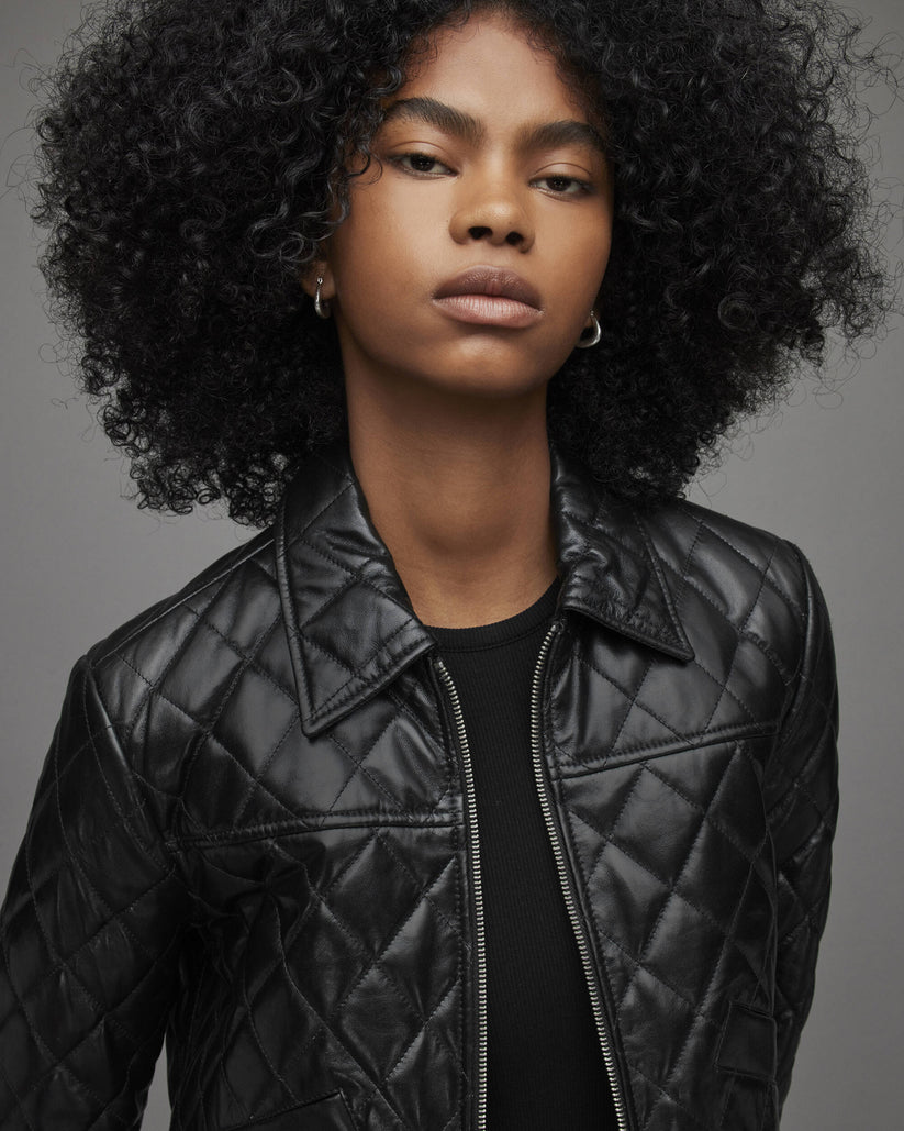 Quilted Bomber Jacket for Women