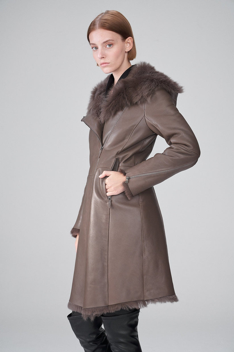 Real Leather Coat With Fur Lining