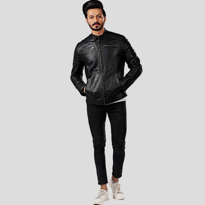 Black Motorcycle Leather Jacket